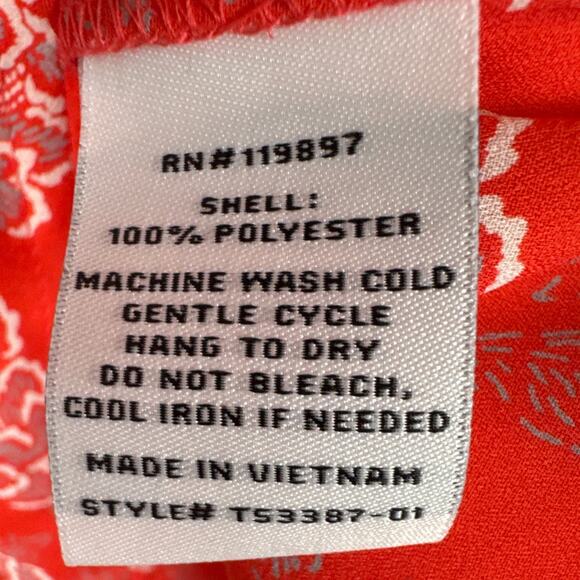 Collective Concepts Plus Size Zimmerman Tie Sleeve Blouse Orange Red Floral NWT - Picture 7 of 8